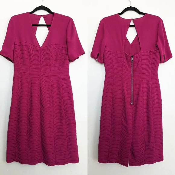 Burberry London Pleated V-neck Dress. - Picture 1 of 10